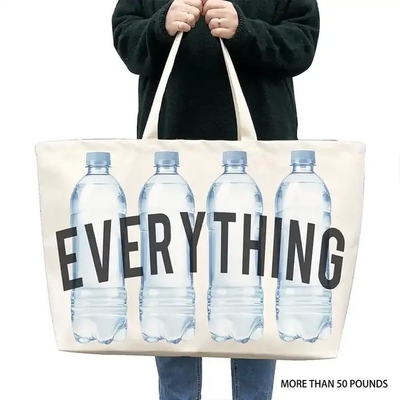 Customized Logo Eco Friendly Heavy-duty Oversize Large Grocery Cotton Canvas Tote Bag