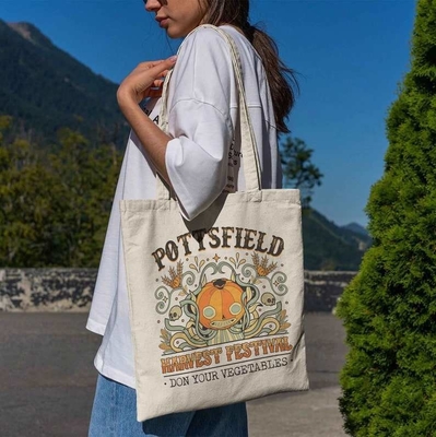 Customized Logo Large Organic Cotton Canvas Grocery Shopping Tote Bag for OEM/ODM