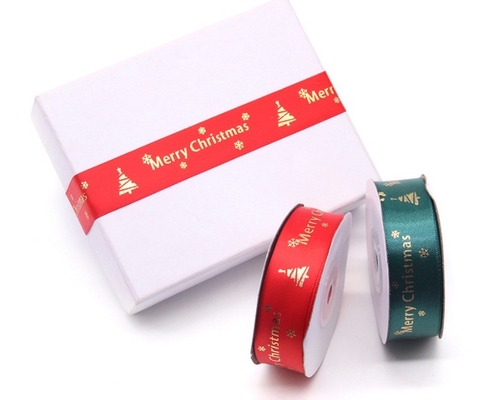 Merry Christmas Alphabet Woven Edge Ribbon for Custom Festival Roll Decoration