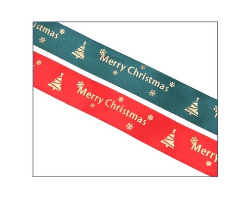 Merry Christmas Alphabet Woven Edge Ribbon for Custom Festival Roll Decoration