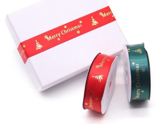 Merry Christmas Alphabet Woven Edge Ribbon for Custom Festival Roll Decoration