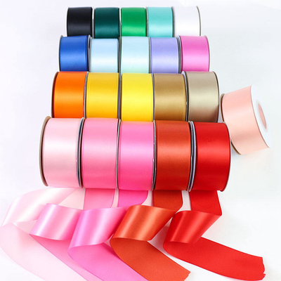 Custom Pattern Double Face 100% Polyester RPET Satin Ribbon Roll for Durable Packaging