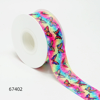 100% Polyester Custom Printed Grosgrain Ribbon Single Face