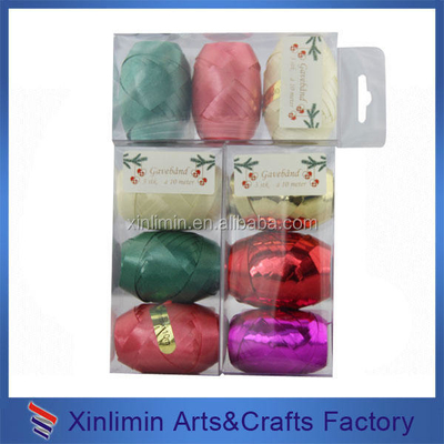 PP Ribbon Printed Christmas Star Bow Set for Gift Wrapping and Packaging Box Decoration