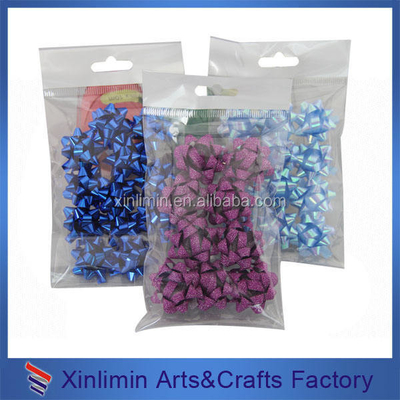PP Ribbon Printed Christmas Star Bow Set for Gift Wrapping and Packaging Box Decoration