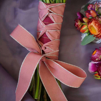 Single Face Ivory Satin Car Ribbon Bows for Wedding Hair Accessories