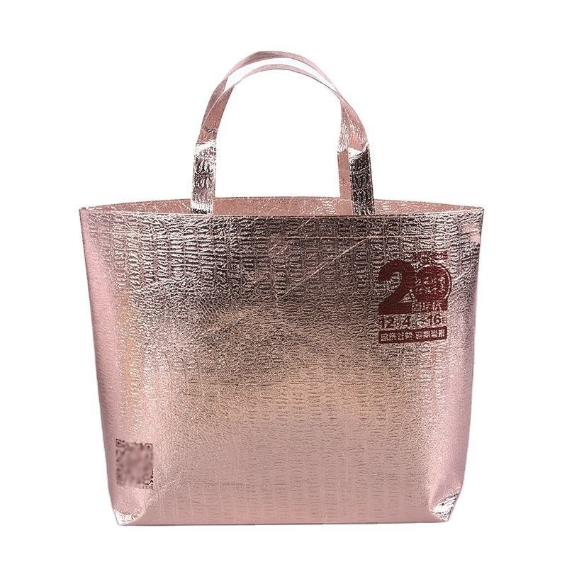 Portable Lamination Non-Woven Packaging Bag for Grocery and Rose Gold Eco PP Material