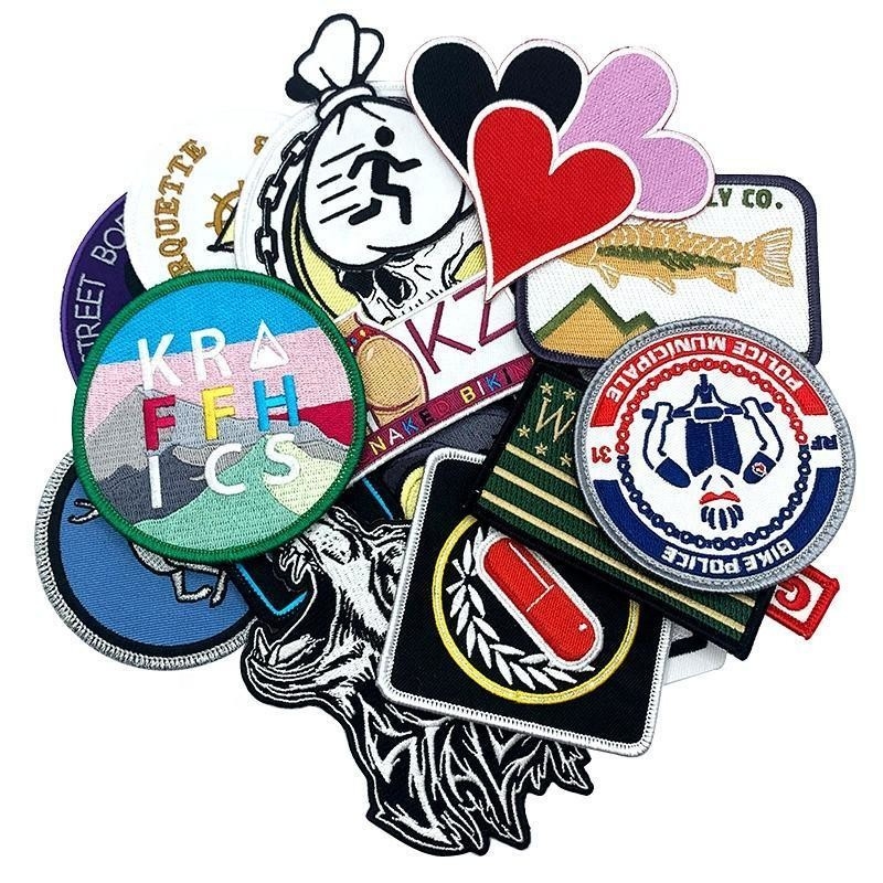 3D Custom Fabric Embroidered Patch Badges for Decoration Sequins Clothing Embroidery