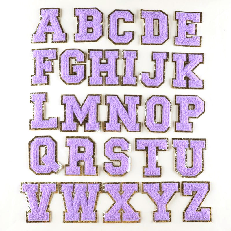 8 cm Chenille Letter Patches Alphabet Set For Clothing Custom Iron On Embroidery Towel