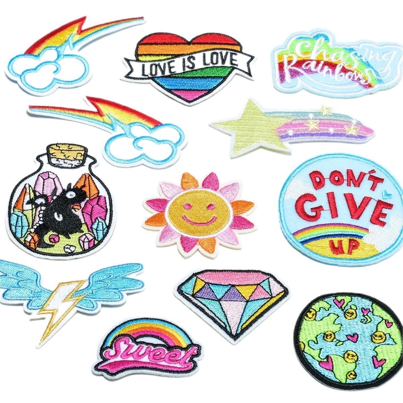 Custom Iron On Embroidery Patches Chenille Embroidered Patches 3D Fabric Type Canvas