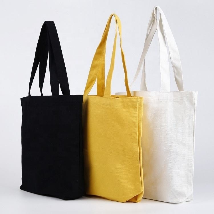 Customized Color Canvas Shopping Bags 100% Organic Cotton Tote Bags