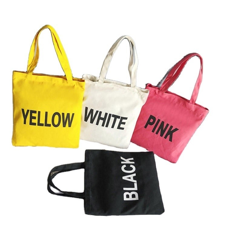 Eco Friendly Reusable Women Canvas Cotton Bag Custom Printed Organic Tote for Grocery