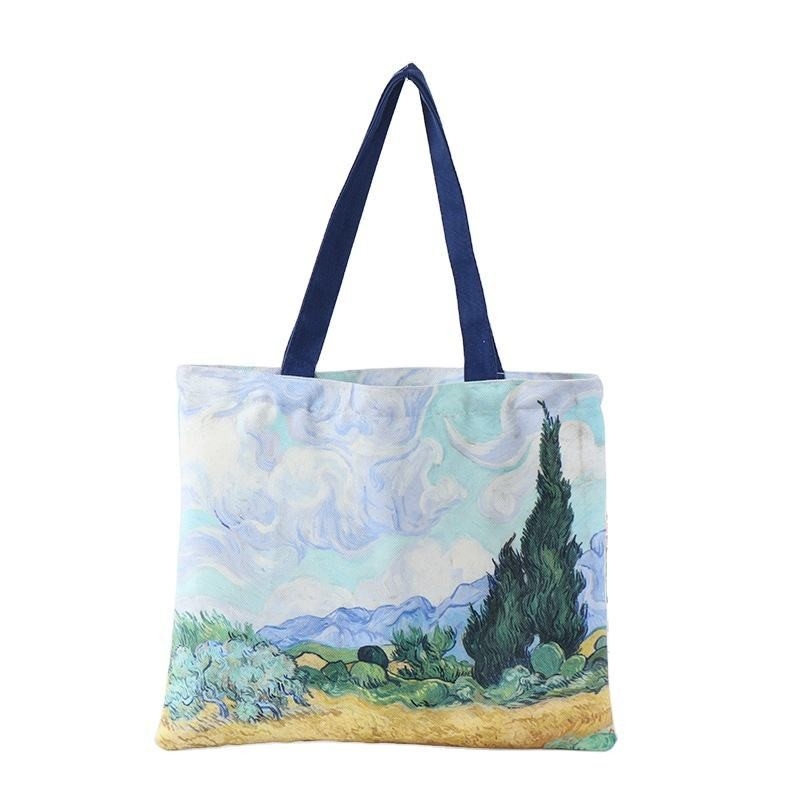 Custom Logo Printed Recycled Reusable Sublimation Tote Bag for Business Shopping Grocery
