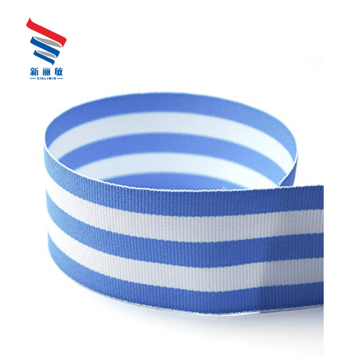 1-1/2&quot; Width Custom Printed Double Face Striped Elastic Grosgrain Ribbon by Roll