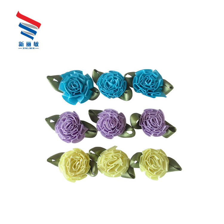 Colourful Pre-Made Stain Rose Flower Ribbon Small and Delicate Style as Your Needs
