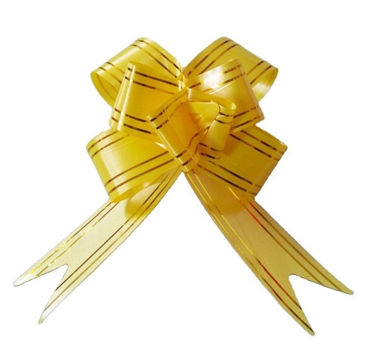 Colorful Ribbon Pull Car Bows with Iridescent Finish and Single Side Printing