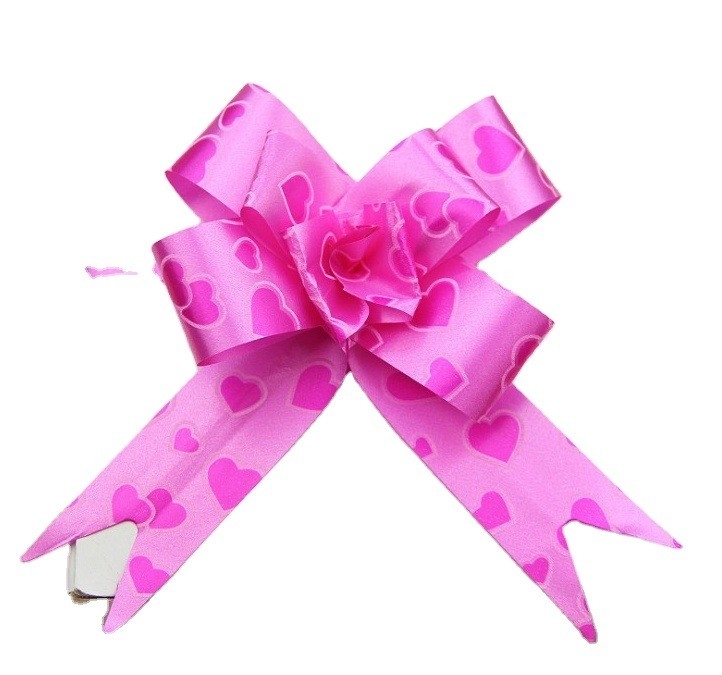 Chocolate Packaging Satin Ribbon Bow with Round of Transfer Printing and Single Side Style