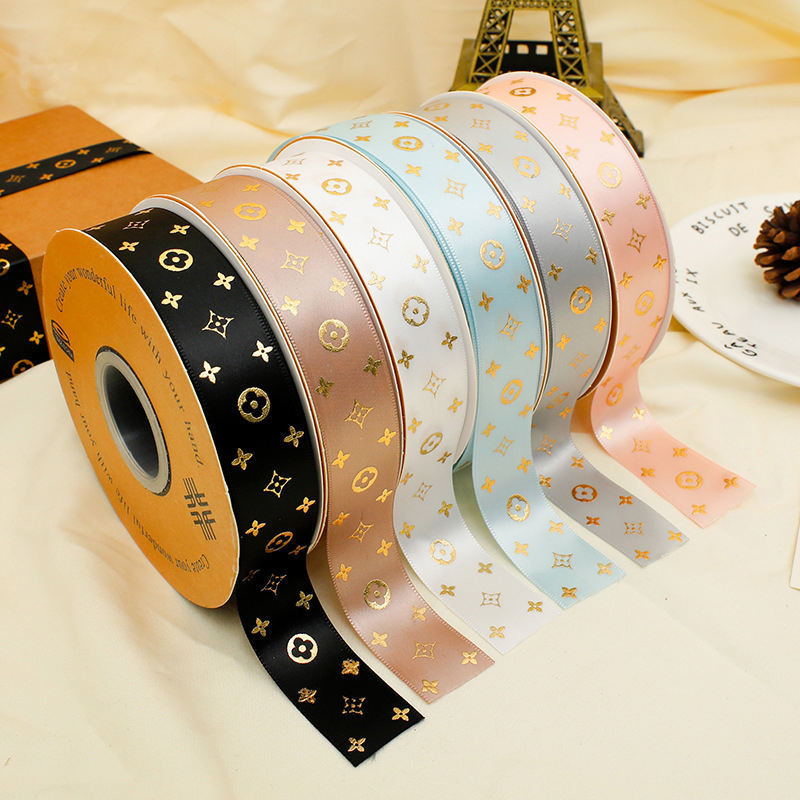 Solid Color Stain Box Gift Wrapping Packaging Flower Wedding Ribbon with Satin Fabric