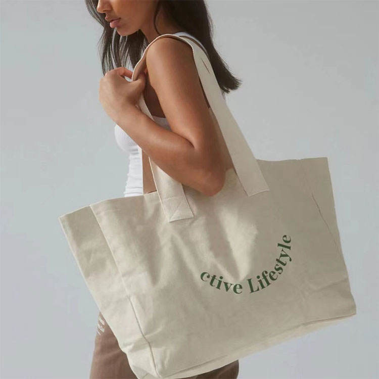 Customized Logo Eco Friendly Heavy-duty Oversize Large Grocery Cotton Canvas Tote Bag