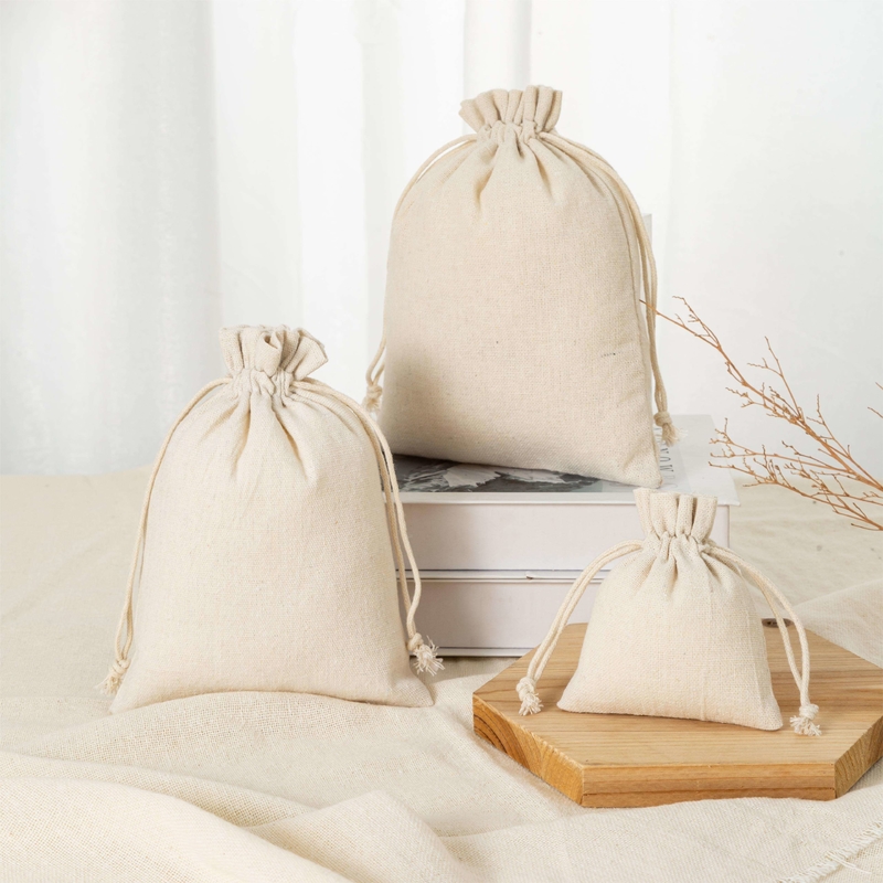 Custom Logo Eco Friendly Luxury Soft Cotton Pouch for Durable Jewelry Organization