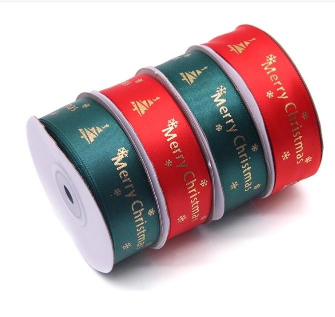 Merry Christmas Alphabet Woven Edge Ribbon for Custom Festival Roll Decoration